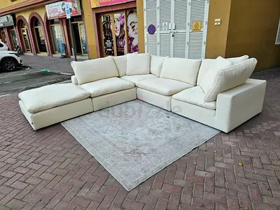 Cloud marina home luscious feather filled sofa with footstool