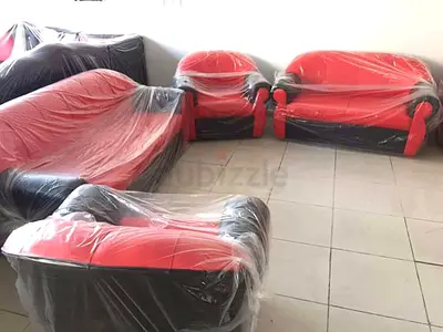 Red and Black 3-Piece Sofa Set (Like New, Wrapped)