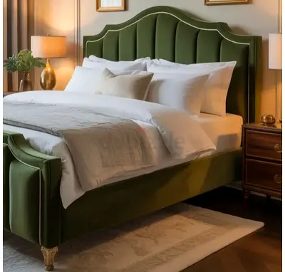 New Upholstered Green Velvet Bed Frame /King size