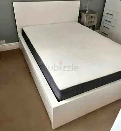 Malam double size bed 140/200cm bed with 2 storage drawers underneath and Ikea mattress is available