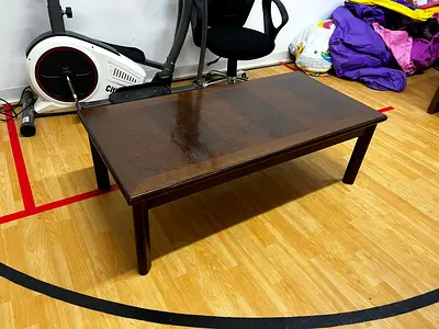 Solid Wood Coffee Table — Good Condition, Compact Size