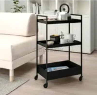 IKEA Nest 3 Layer Rolling Storage Trolley with Lockable Wheels Storage Cart with Handles for Kitchen