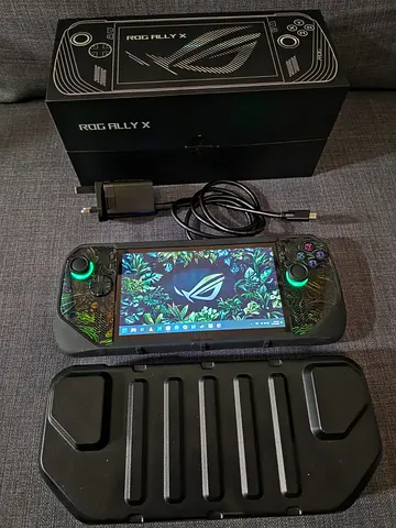 Asus Rog Ally X first generation upgraded to 2TB ssd, with dbrand green acid skin, ergonomic grip/pr