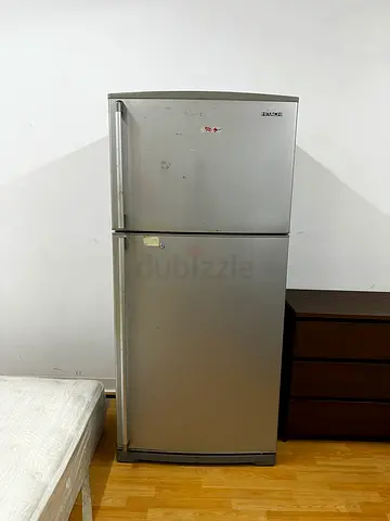 Silver Hitachi Two-Door Refrigerator - Good Working Condition