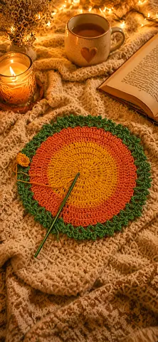 A coaster that blooms into a bouquet 💛🧶