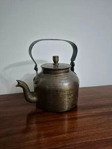 antique brass tea pot