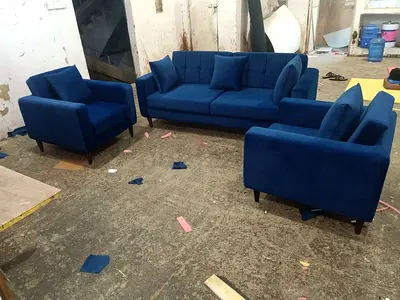 Modern Blue Sofa Set