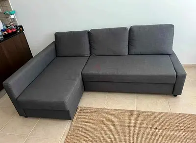 Ikea L Shape Sofa cum bed with big storage in L