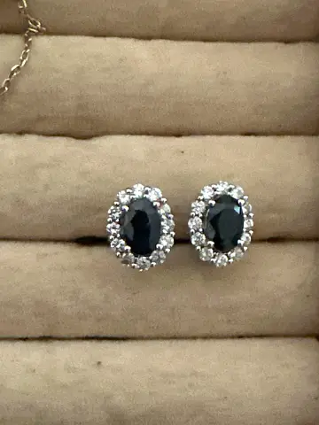 Diamond and sapphire earrings