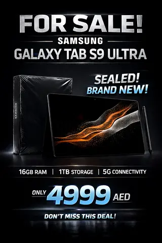 Samsung Tab s9 ultra 1tb + 16gb + 5g sim + UAE VERSION SEALED BRAND NEW
