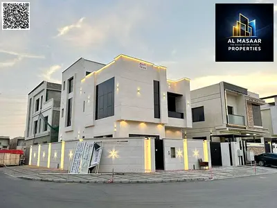 Villa (corner) for sale in Ajman | Al Yasmin area | Two floors and a roof | Freehold ownership | Price includes water, electricity and central air con