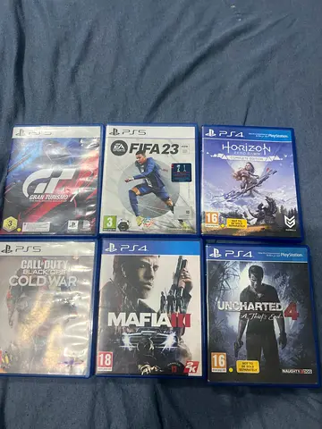 Bundle of PS4/PS5 Games — Horizon, Uncharted 4, FIFA 23, Mafia III, GT, Cold War
