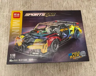 Mingdi 1:18 Sports Car Building Set (509 pcs) - Pull Back, Scale Model