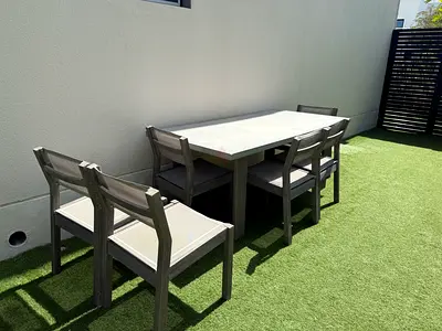 West elm port side outdoor table and 6 chairs