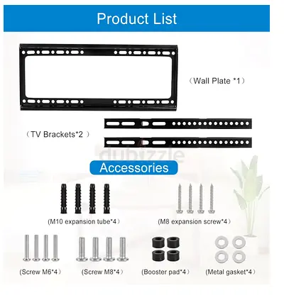 26--65TV Wall Mount Bracket with Full Screw Kit — Universal Flat Panel Mount