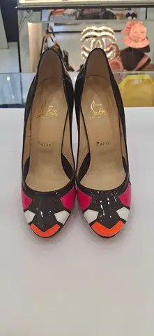 Christian Louboutin Womens Colorblock Patent Leather Pumps, Size Unknown
