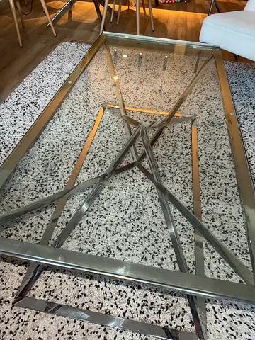 Glass  silver chrome coffee table