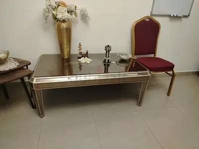 The whole living room 2 tables and sofas