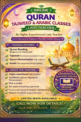 Online Quran Tajweed  Arabic Classes | Lady Teacher