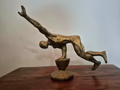 Brass Gymnast Sculpture