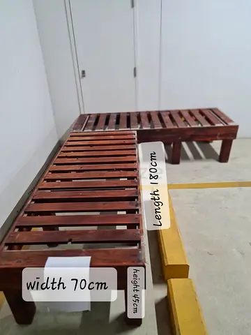 Solid Wood Slatted benches  / Frame size - 80 x 70 x 45 cm
