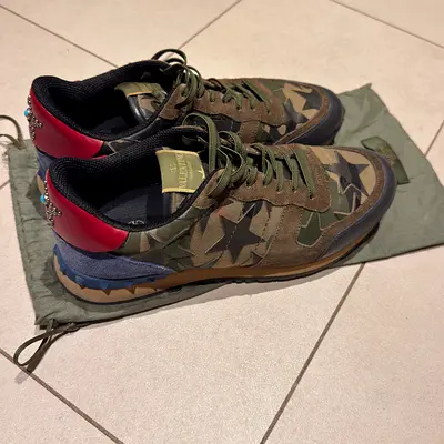 Valentino Rockrunner Camouflage Sneakers - Mens Size 42.5 (Used)