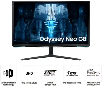 Samsung Odyssey Neo G8 32 4K 240Hz Curved Gaming Monitor - Like New