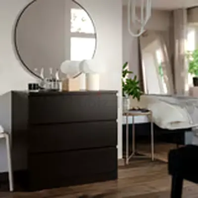 IKEA MALM 3-drawer Dresser - Dark Brown/Black, Good Condition