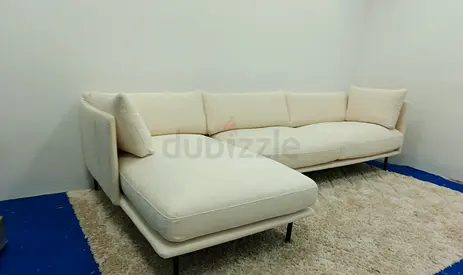 Crate and Barrel beige color lshape sofa for sale