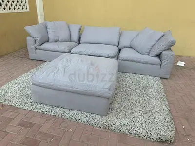 Luscious feather filled sofa with footstool