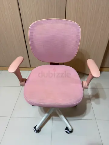 Pink Adjustable Office/Study Chair with Armrests - Good Condition