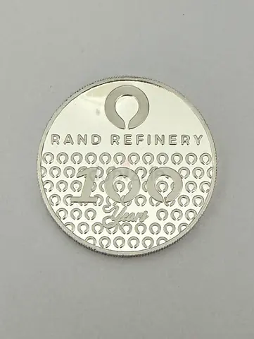 Silver 999.9 1oz Coin - 2021 Rand Refinery 100 Years