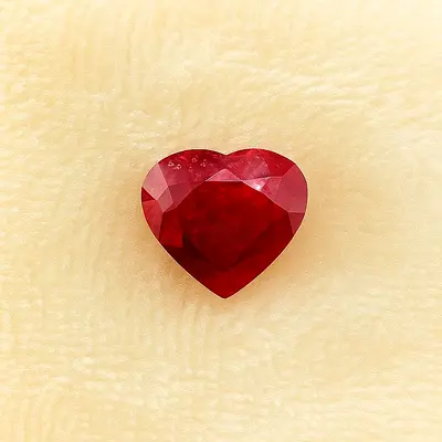 Heart-shaped Loose Red Gemstone (Ruby-like)