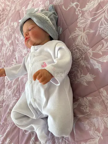 White Newborn Sleepsuit / Baby Onesie - Cozy Footed Romper