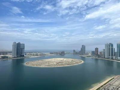Sea view, air conditioning covered by the landlord, with free parking, gym, and swimming pool. 3 BHK with a maid’s room in Al Khan.