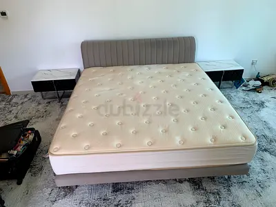 Selling Ebraza Brand Bed Set With two side tables and dressing table with mirror and mattresses