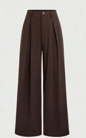 Brown High-Waist Wide Leg Trousers – Size Unknown