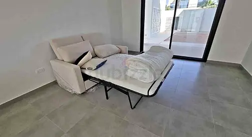sofa bed with mattress light beige, good condition