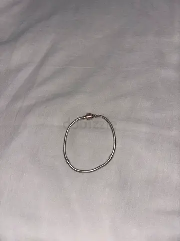 Sterling silver snake chain bracelet PANDORA (fits charm bracelets) - gently used - 19 cm