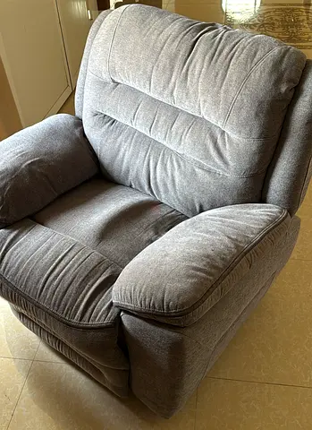 Comfortable Grey Fabric Recliner Chair — Good Condition