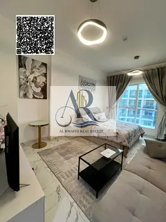 Furnished studio for monthly rent in Ajman, including all bills, parking, gym, and pool