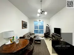 Elegant 1BR hall furnished apt annual rent Al Nuaimiya 3, master bedroom, 2 baths, spacious equipped