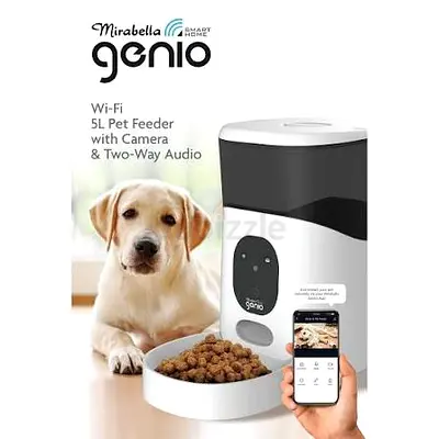 Mirabella Genio Wi‑Fi 5L Automatic Pet Feeder with Camera  Two‑Way Audio