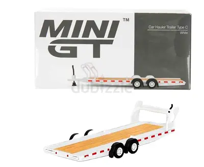 1/64 Mini GT Car Hauler Trailer Model White - MGTAC21
