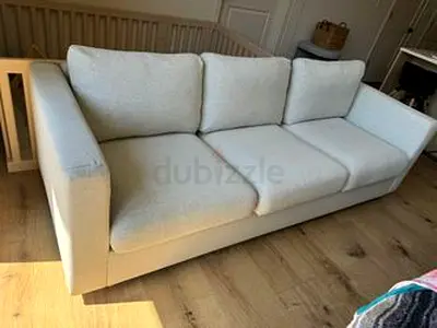 VIMLE Light Beige 3-Seater Fabric Sofa — Good Condition