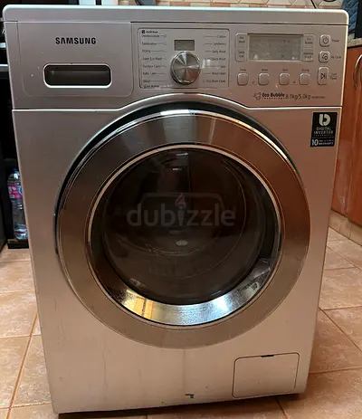 Samsung Front Load Washing Machine - 8kg Eco Bubble, Silver