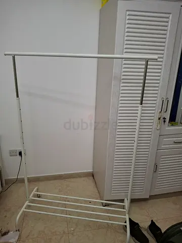 URGENT SALE: IKEA white metal freestanding clothes rack with bottom shoe shelf