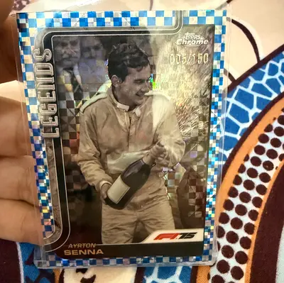 Ayrton Senna Topps F1 Chrome 2025 Legends Blue Checker Refractor