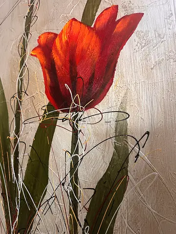 Orange Tulip Artwork 50cm x 100 cm