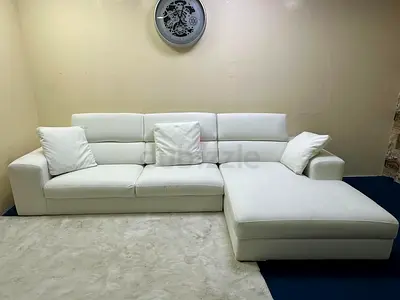 Marina home headrest white color lshape sofa